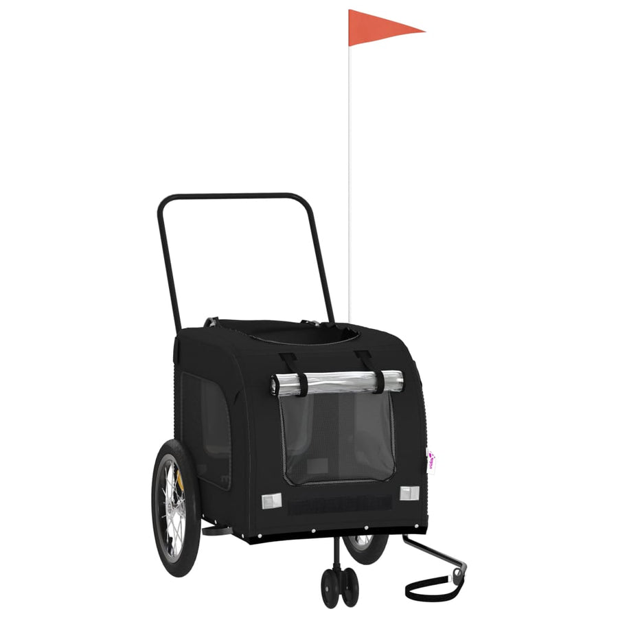 Hondenfietstrailer oxford stof en ijzer zwart 63 x 121 x 65 cm Zwart