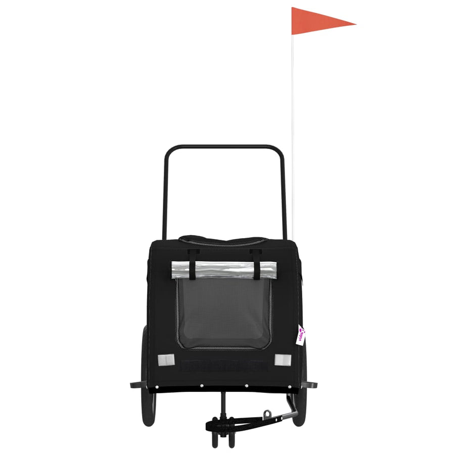 Hondenfietstrailer oxford stof en ijzer zwart 63 x 121 x 65 cm Zwart