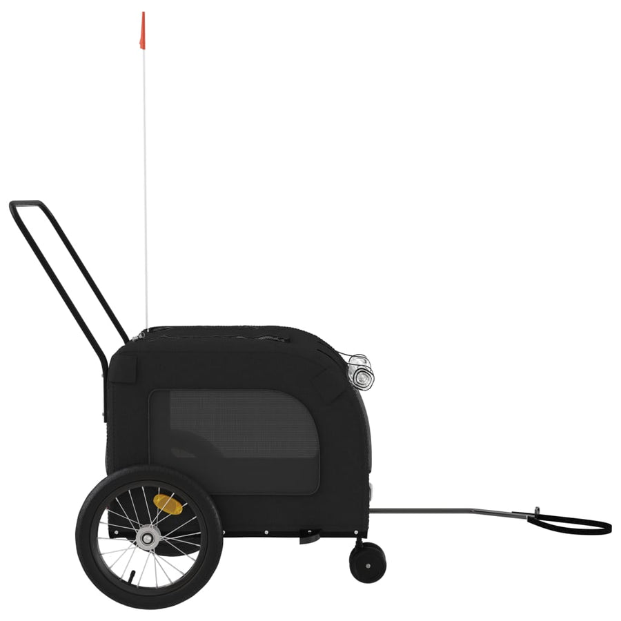 Hondenfietstrailer oxford stof en ijzer zwart 63 x 121 x 65 cm Zwart