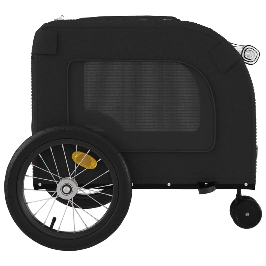 Hondenfietstrailer oxford stof en ijzer zwart 63 x 121 x 65 cm Zwart