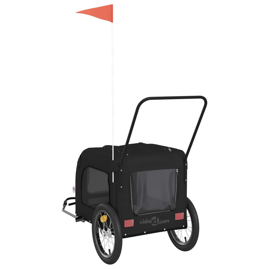 Hondenfietstrailer oxford stof en ijzer zwart 63 x 121 x 65 cm Zwart