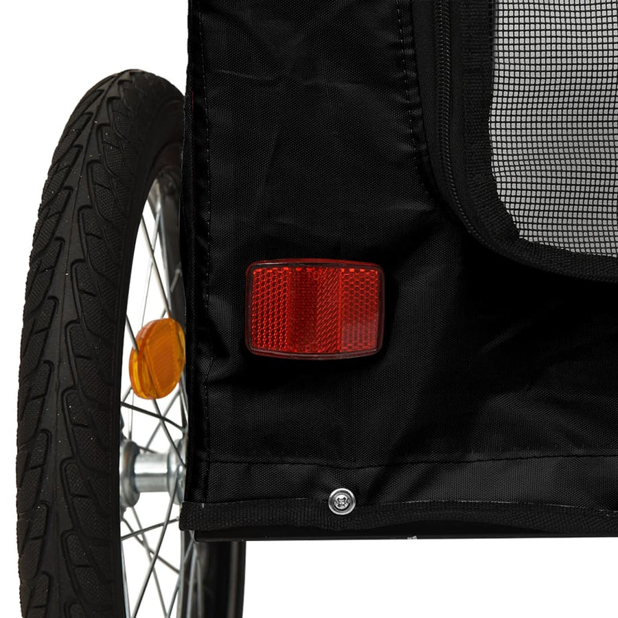 Hondenfietstrailer oxford stof en ijzer zwart 63 x 121 x 65 cm Zwart