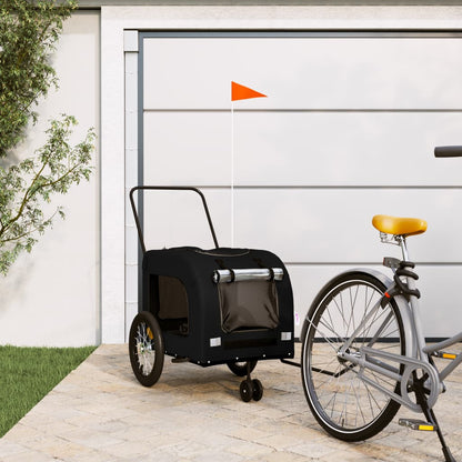 Hondenfietstrailer oxford stof en ijzer zwart 63 x 121 x 65 cm Zwart