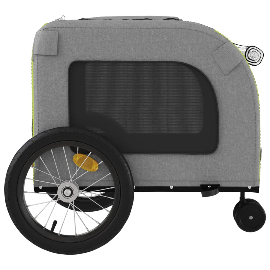 Hondenfietstrailer oxford stof en ijzer groen en grijs 63 x 121 x 65 cm Groen