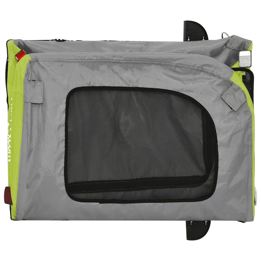Hondenfietstrailer oxford stof en ijzer groen en grijs 63 x 121 x 65 cm Groen