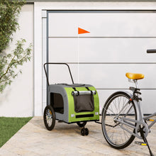 Hondenfietstrailer oxford stof en ijzer groen en grijs 63 x 121 x 65 cm Groen