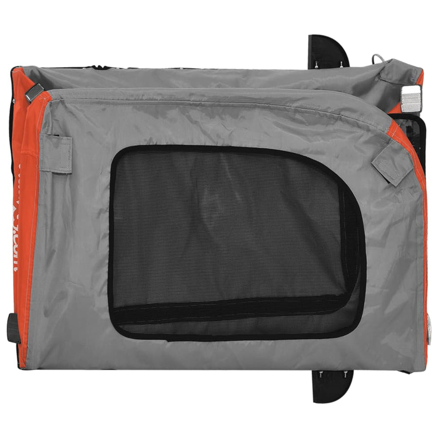 Hondenfietstrailer oxford stof en ijzer oranje en grijs 68 x 134 x 73 cm orange