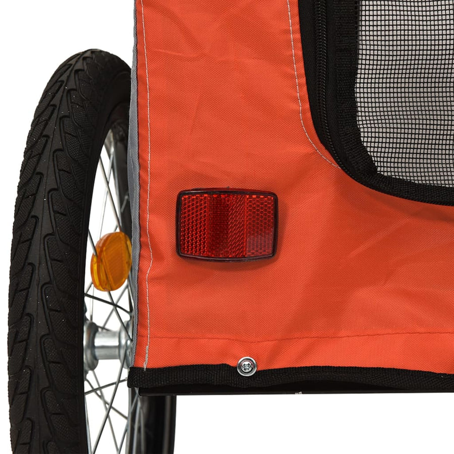 Hondenfietstrailer oxford stof en ijzer oranje en grijs 68 x 134 x 73 cm orange