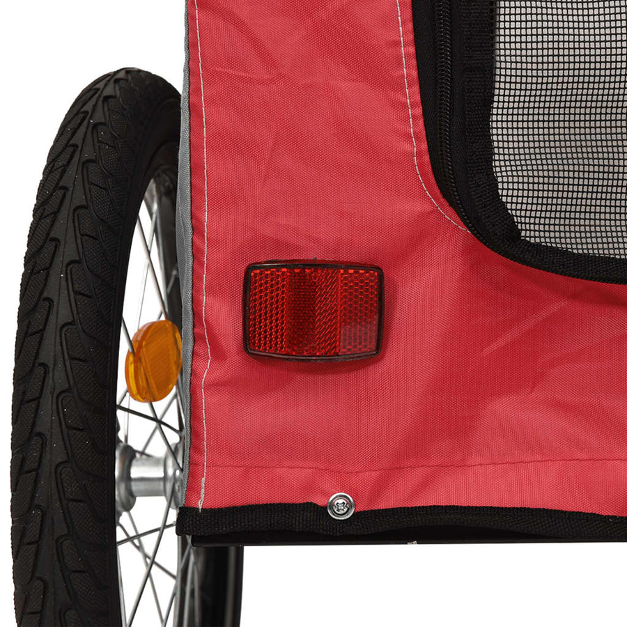 Hondenfietstrailer oxford stof en ijzer rood en grijs 68 x 134 x 73 cm Rood