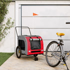 Hondenfietstrailer 68x134x73 cm grijs
