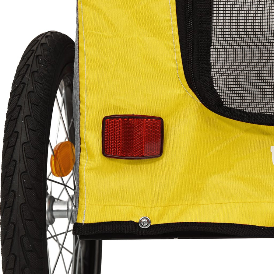Hondenfietstrailer oxford stof en ijzer geel en grijs 68 x 134 x 73 cm Geel