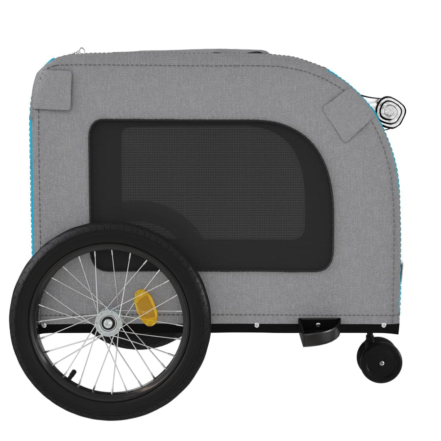 Hondenfietstrailer oxford stof en ijzer blauw en grijs 68 x 134 x 73 cm Blauw