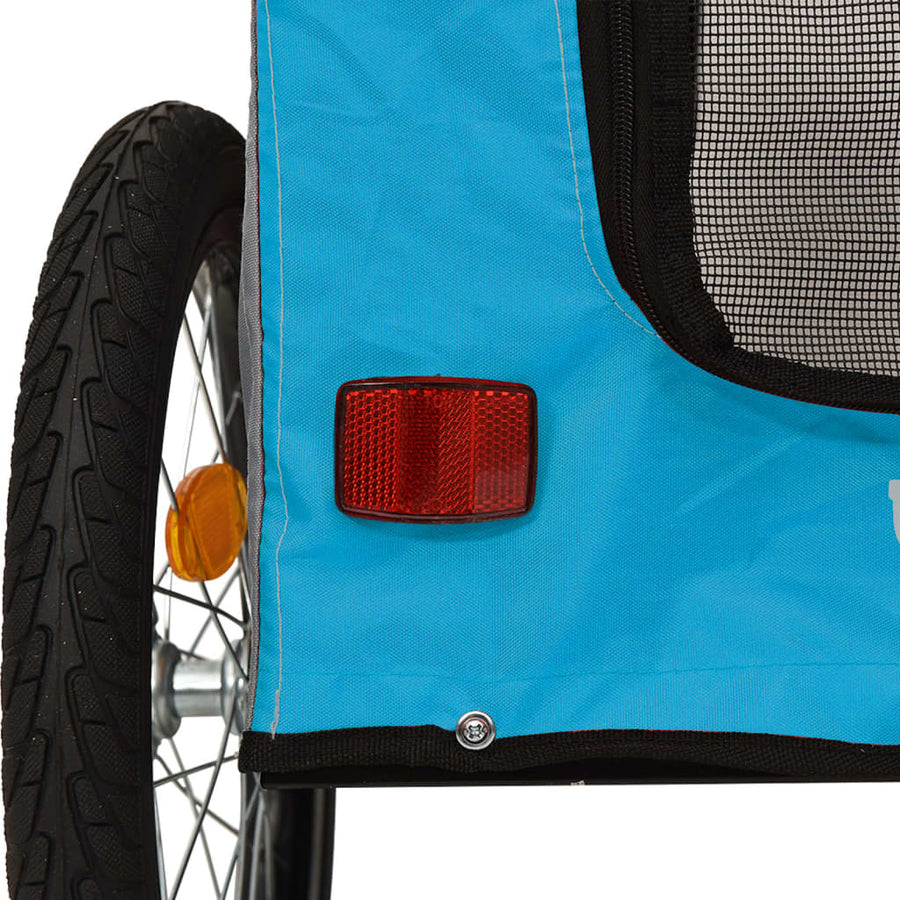 Hondenfietstrailer oxford stof en ijzer blauw en grijs 68 x 134 x 73 cm Blauw