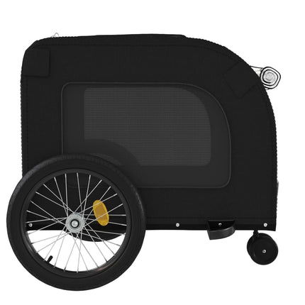 Hondenfietstrailer oxford stof en ijzer zwart 68 x 134 x 73 cm Zwart