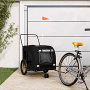 Hondenfietstrailer 68x134x73 cm zwart