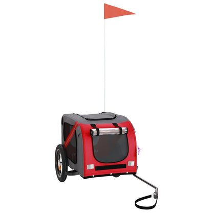 Hondenfietstrailer Oxford Stof En Ijzer En Grijs 124 x 53 x 53 cm Rood