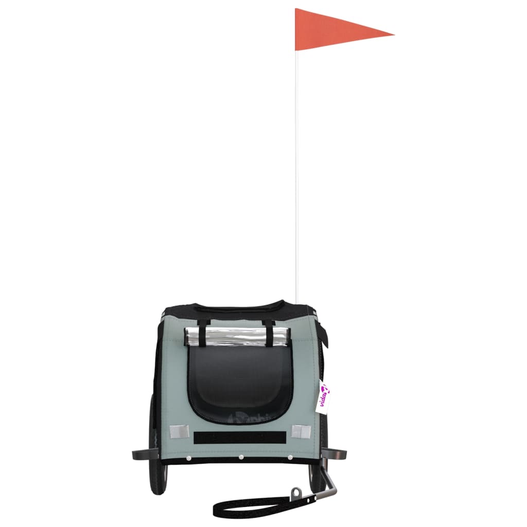 Hondenfietstrailer Oxford Stof En Ijzer En Zwart 124 x 53 x 53 cm Grijs