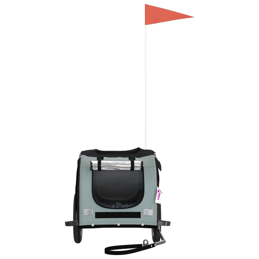 Hondenfietstrailer Oxford Stof En Ijzer En Zwart 124 x 53 x 53 cm Grijs