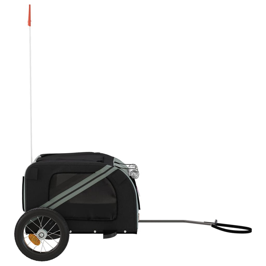 Hondenfietstrailer Oxford Stof En Ijzer En Zwart 124 x 53 x 53 cm Grijs