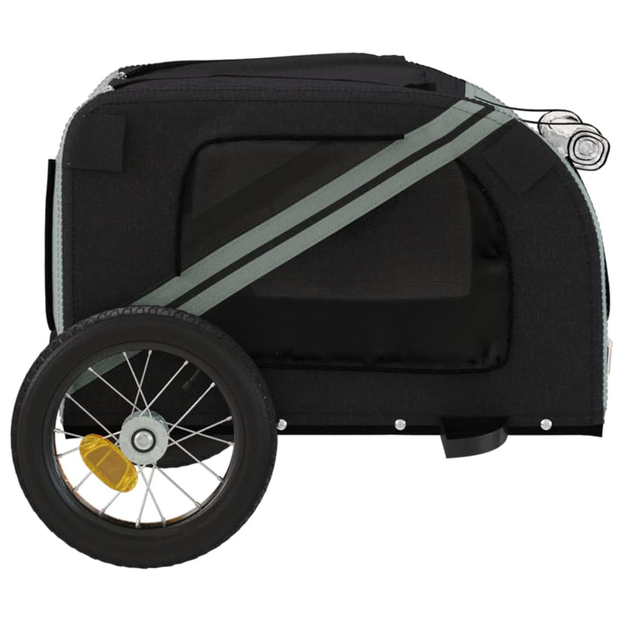 Hondenfietstrailer Oxford Stof En Ijzer En Zwart 124 x 53 x 53 cm Grijs