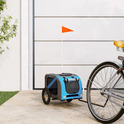 Hondenfietstrailer 124x53x53 cm blauw grijs