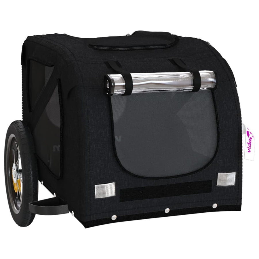 Hondenfietstrailer Oxford Stof En Ijzer 124 x 53 x 53 cm Zwart