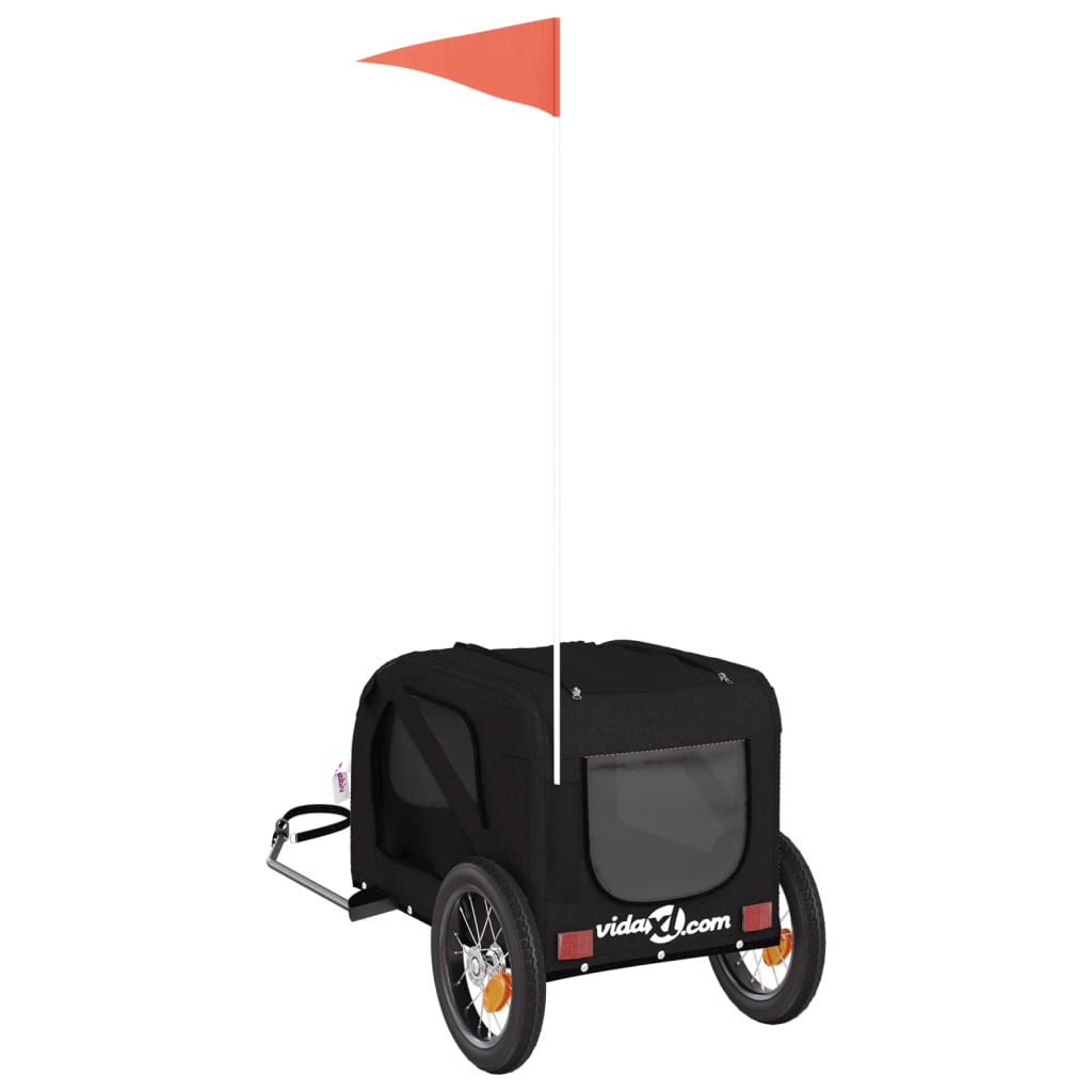 Hondenfietstrailer Oxford Stof En Ijzer 124 x 53 x 53 cm Zwart
