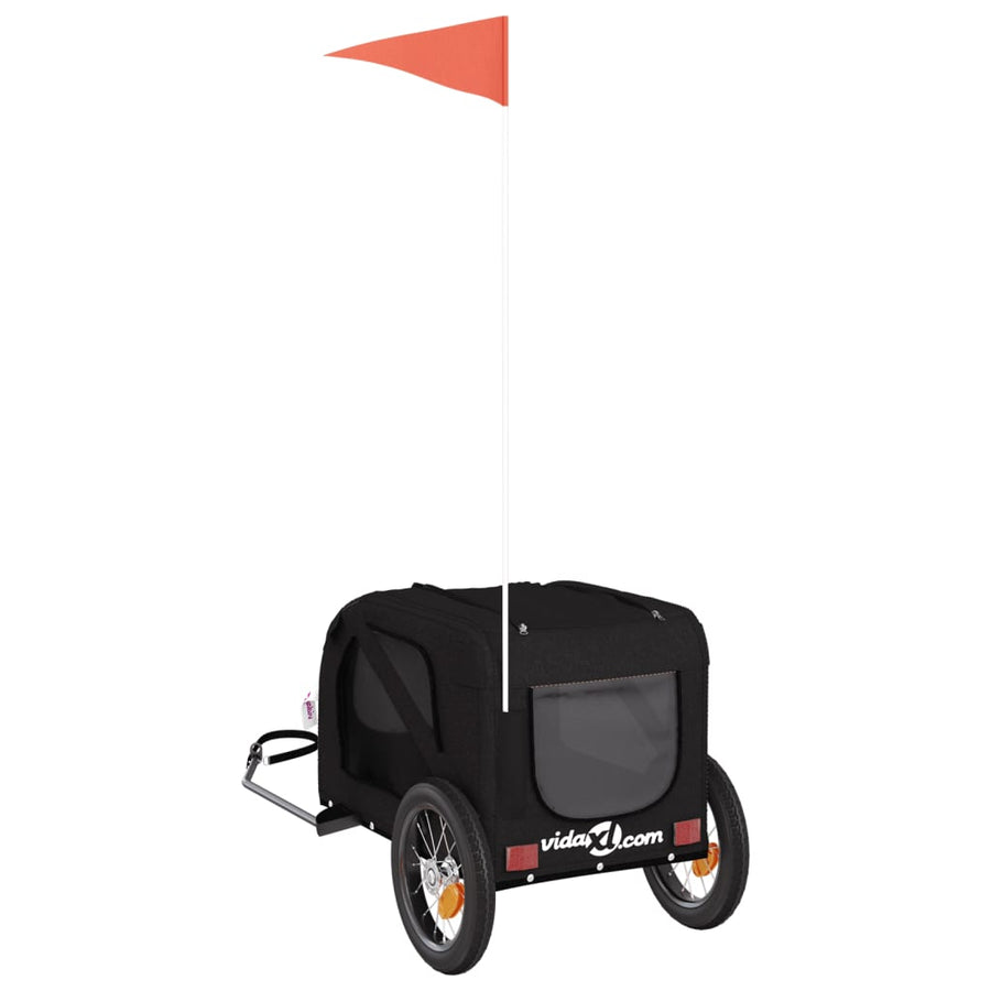 Hondenfietstrailer Oxford Stof En Ijzer 124 x 53 x 53 cm Zwart