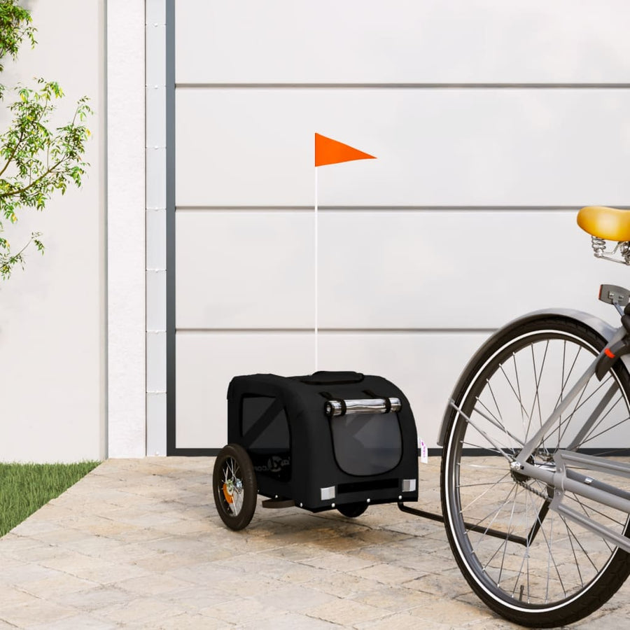 Hondenfietstrailer Oxford Stof En Ijzer 124 x 53 x 53 cm Zwart