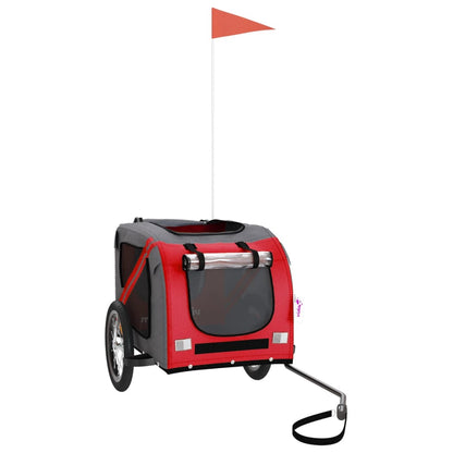 Hondenfietstrailer Oxford Stof En Ijzer En Grijs 125 x 63 x 66 cm Rood