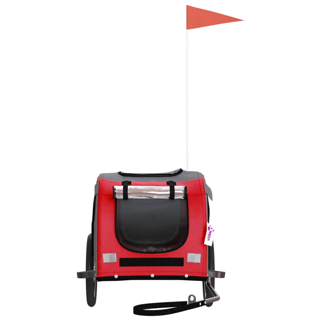 Hondenfietstrailer Oxford Stof En Ijzer En Grijs 125 x 63 x 66 cm Rood
