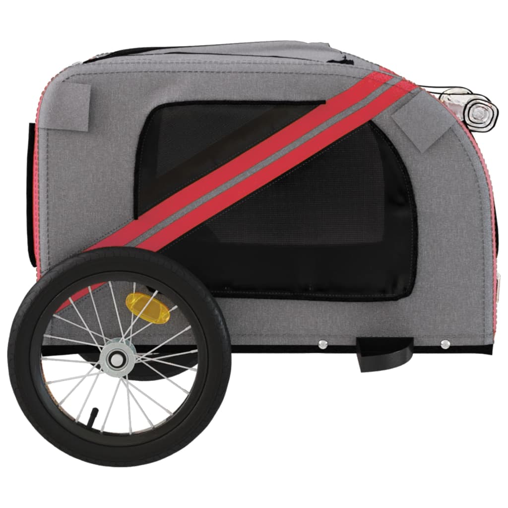 Hondenfietstrailer Oxford Stof En Ijzer En Grijs 125 x 63 x 66 cm Rood