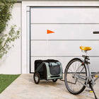 Hondenfietstrailer 70x50x50 cm zwart grijs