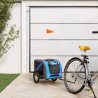 Hondenfietstrailer 125x63x66 cm blauw grijs