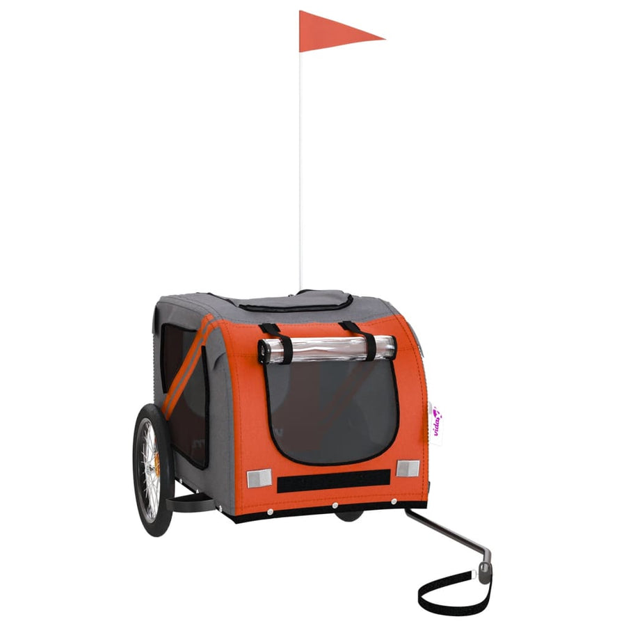 Hondenfietstrailer Oxford Stof En Ijzer Oranje En Zwart 133.5 x 69 x 73.5 cm orange