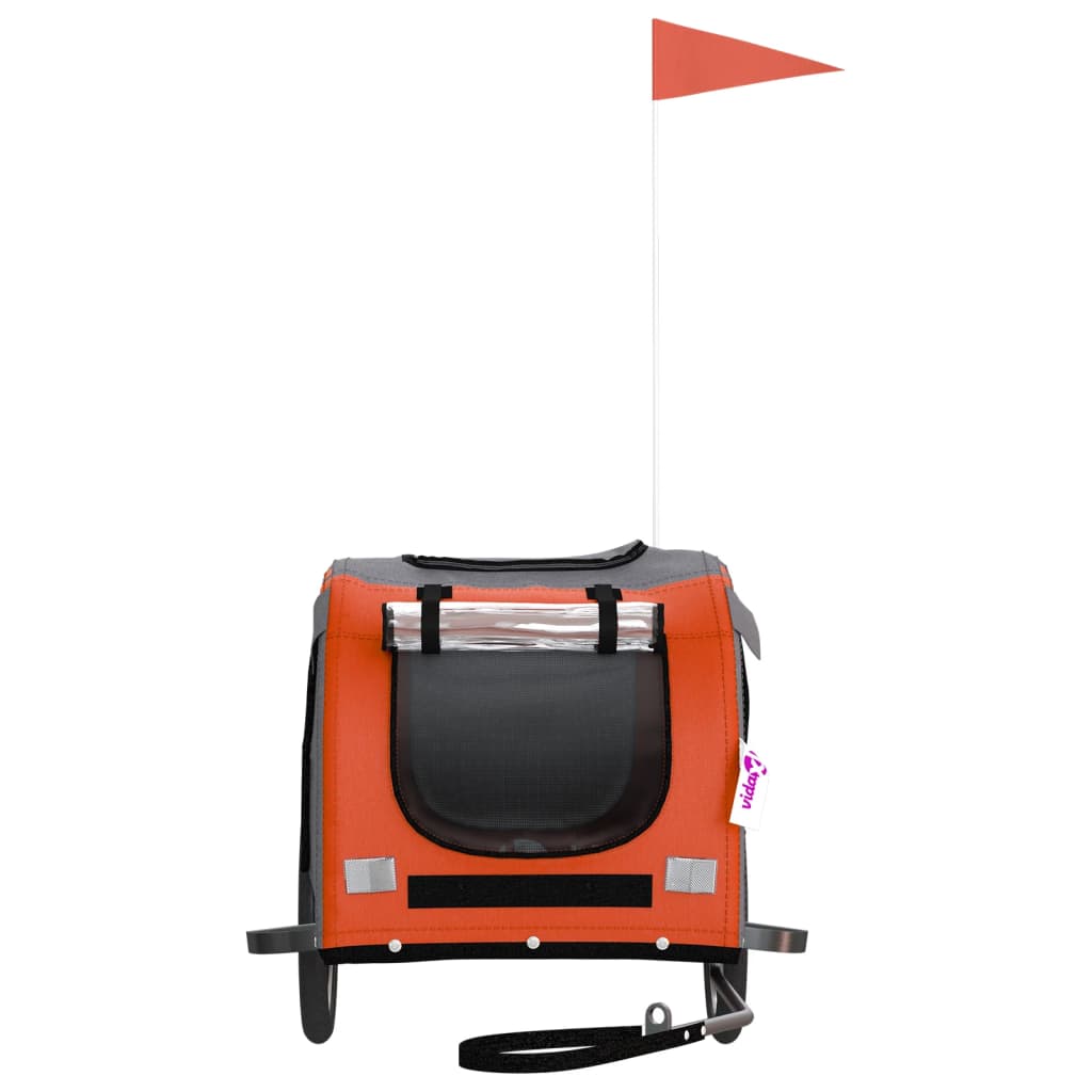 Hondenfietstrailer Oxford Stof En Ijzer Oranje En Zwart 133.5 x 69 x 73.5 cm orange
