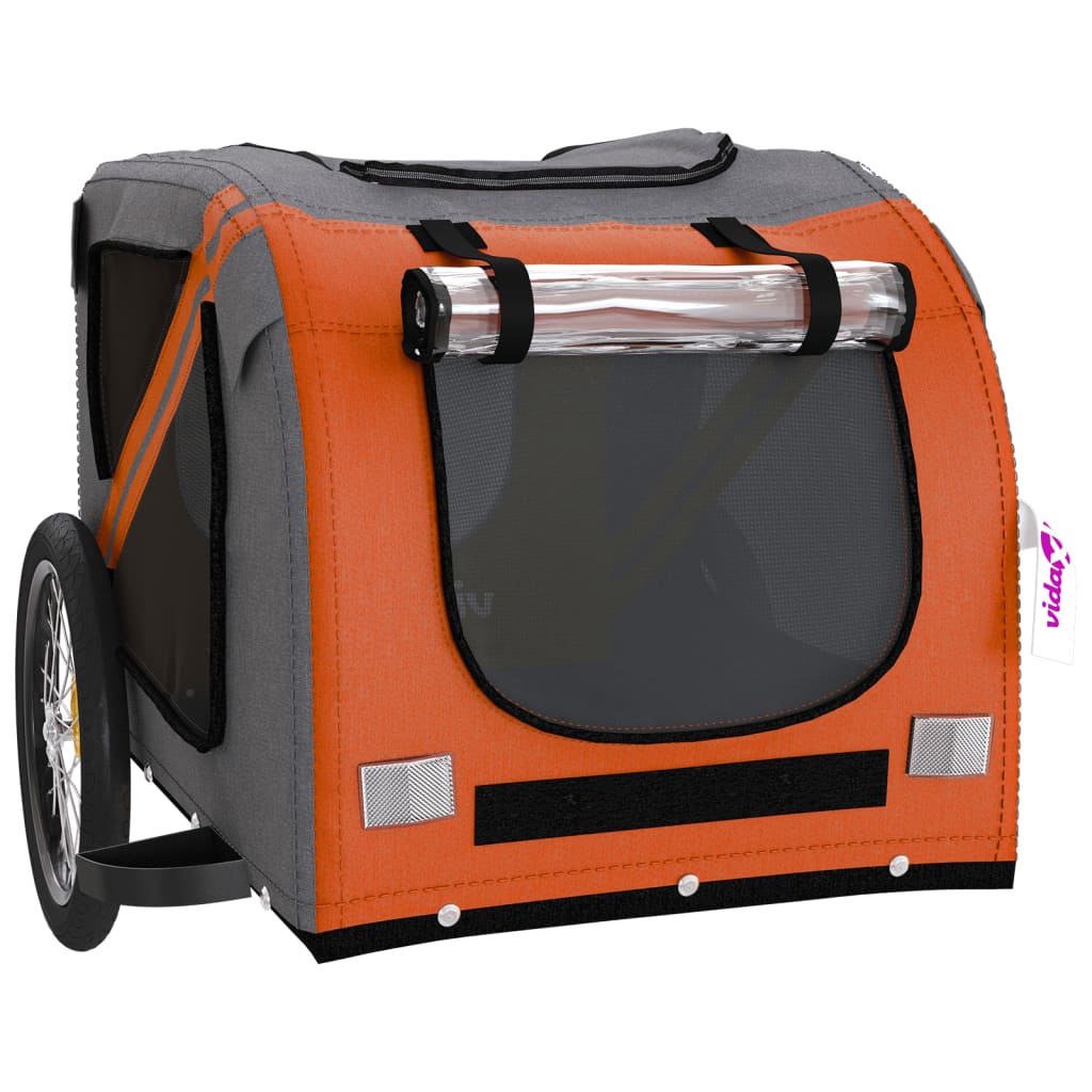 Hondenfietstrailer Oxford Stof En Ijzer Oranje En Zwart 133.5 x 69 x 73.5 cm orange