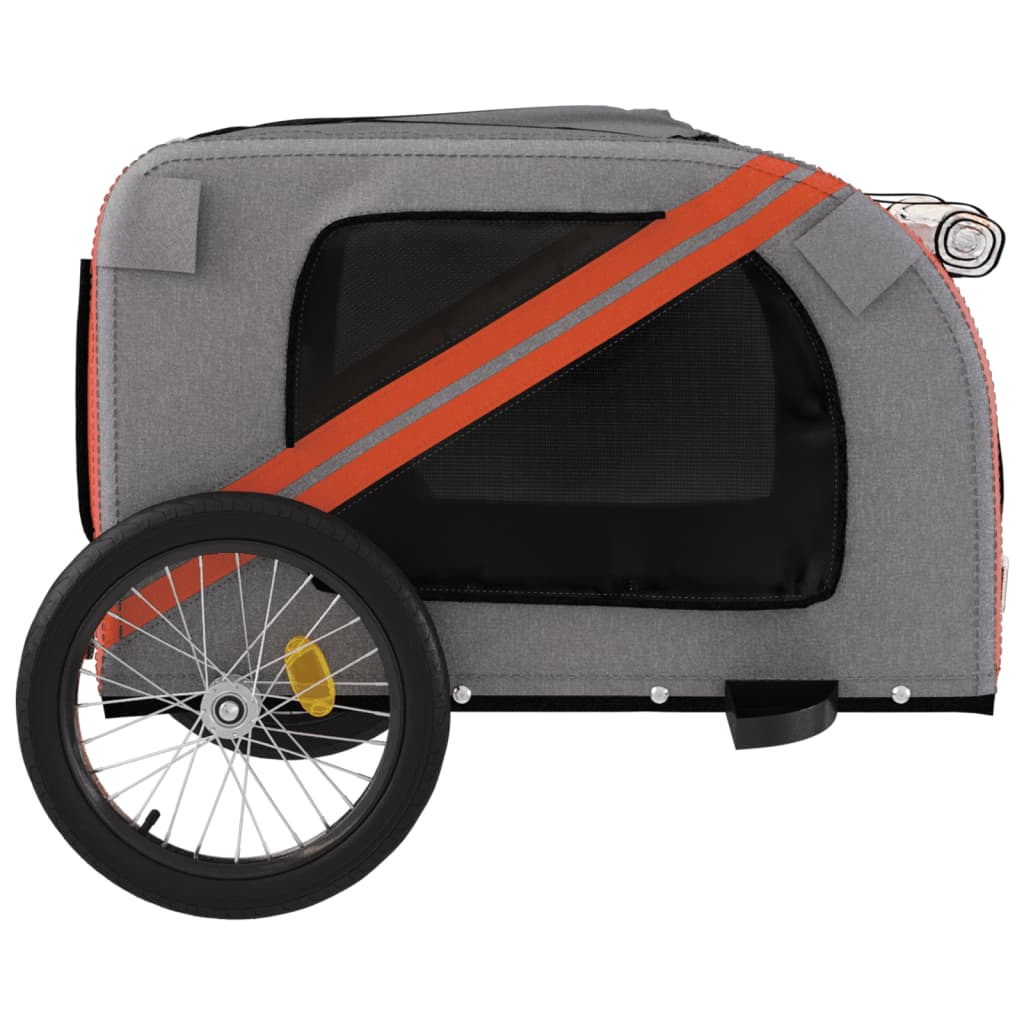 Hondenfietstrailer Oxford Stof En Ijzer Oranje En Zwart 133.5 x 69 x 73.5 cm orange