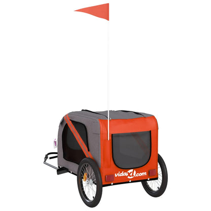 Hondenfietstrailer Oxford Stof En Ijzer Oranje En Zwart 133.5 x 69 x 73.5 cm orange