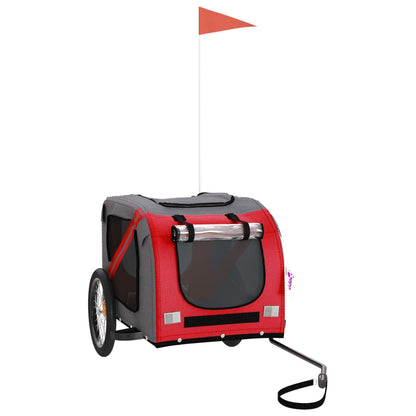 Hondenfietstrailer Oxford Stof En Ijzer En Grijs 133.5 x 69 x 73.5 cm Rood
