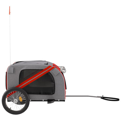 Hondenfietstrailer Oxford Stof En Ijzer En Grijs 133.5 x 69 x 73.5 cm Rood