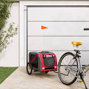 Hondenfietstrailer 133.5x69x73.5 cm rood grijs