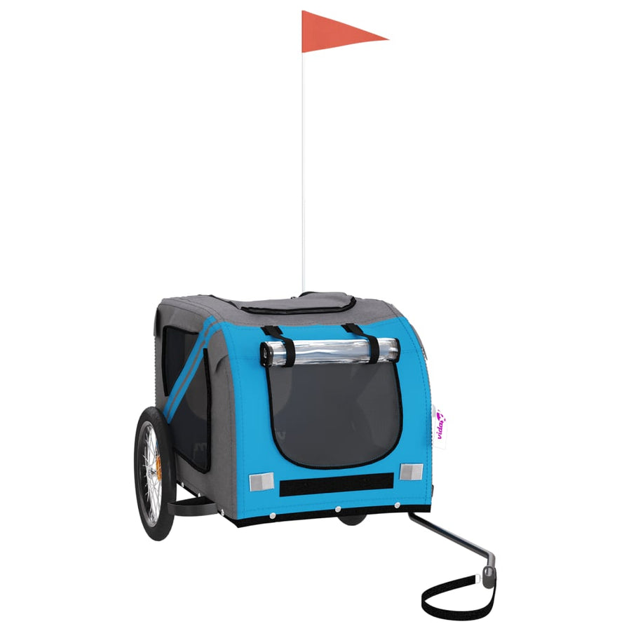 Hondenfietstrailer Oxford Stof En Ijzer En Grijs 133.5 x 69 x 73.5 cm Blauw