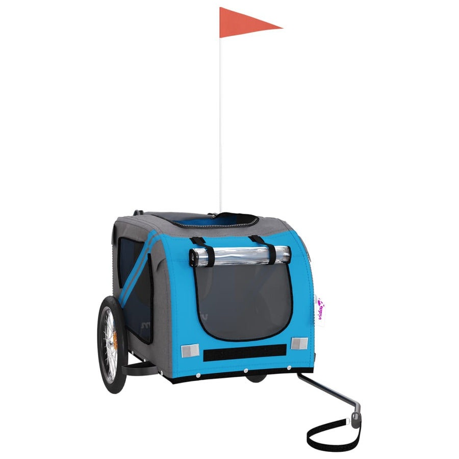 Hondenfietstrailer Oxford Stof En Ijzer En Grijs 133.5 x 69 x 73.5 cm Blauw