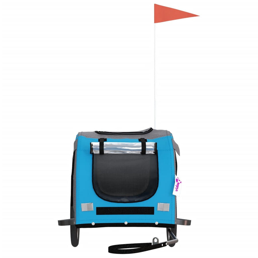 Hondenfietstrailer Oxford Stof En Ijzer En Grijs 133.5 x 69 x 73.5 cm Blauw