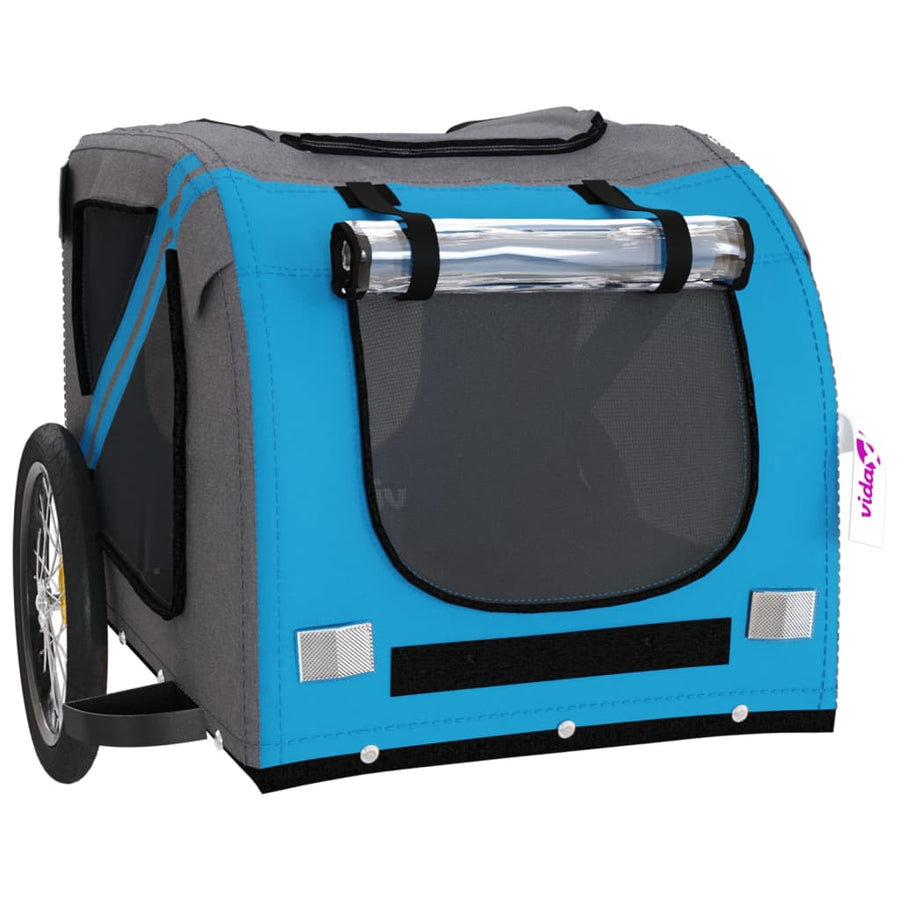 Hondenfietstrailer Oxford Stof En Ijzer En Grijs 133.5 x 69 x 73.5 cm Blauw