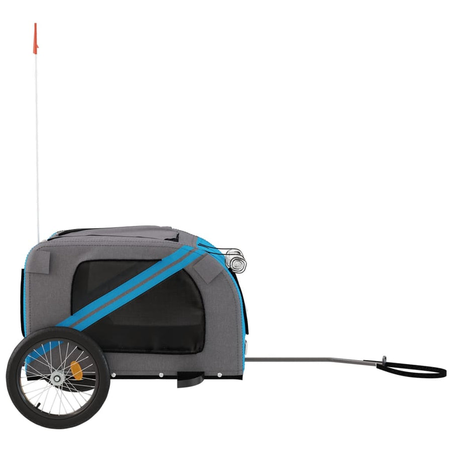 Hondenfietstrailer Oxford Stof En Ijzer En Grijs 133.5 x 69 x 73.5 cm Blauw