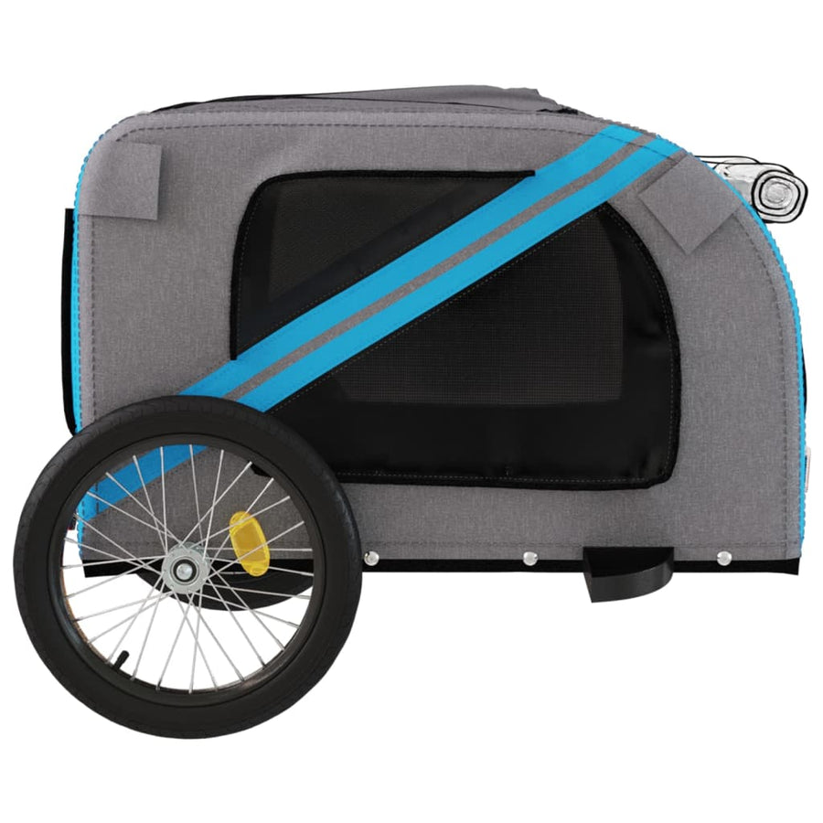 Hondenfietstrailer Oxford Stof En Ijzer En Grijs 133.5 x 69 x 73.5 cm Blauw