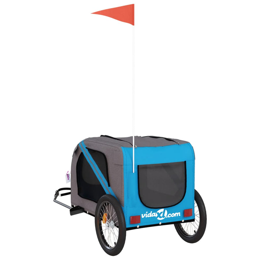 Hondenfietstrailer Oxford Stof En Ijzer En Grijs 133.5 x 69 x 73.5 cm Blauw