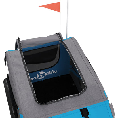 Hondenfietstrailer Oxford Stof En Ijzer En Grijs 133.5 x 69 x 73.5 cm Blauw